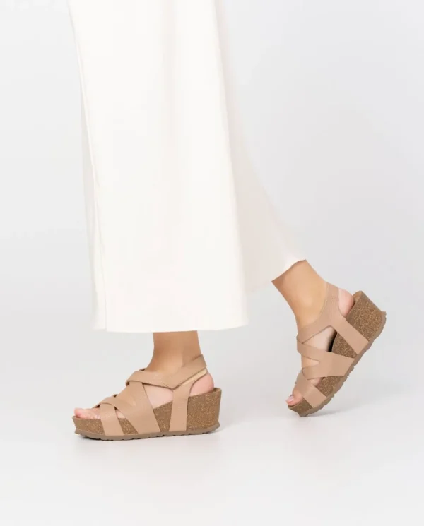 Yokono Sandalia Cuña Bari 303 Beige | Mujer Sandalias De Cuña