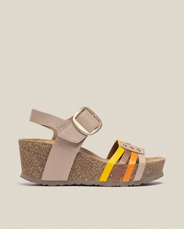 Yokono Sandalia Cuña Bari 304 Beige | Mujer Sandalias De Cuña