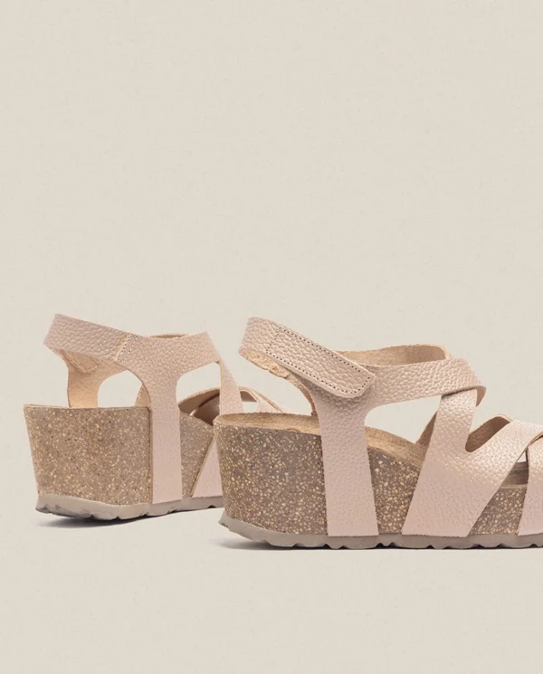 Yokono Sandalia Cuña Bari 303 Beige | Mujer Sandalias De Cuña