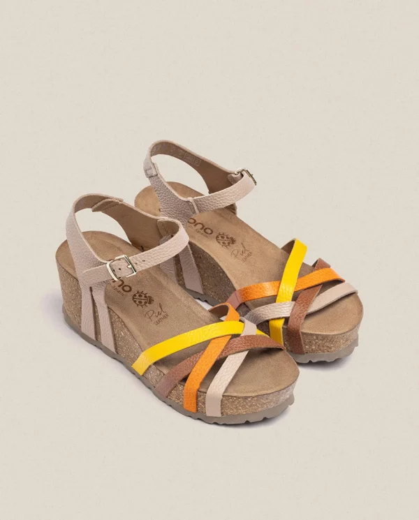 Yokono Sandalia Cuña Bari 302 Beige | Mujer Sandalias De Cuña