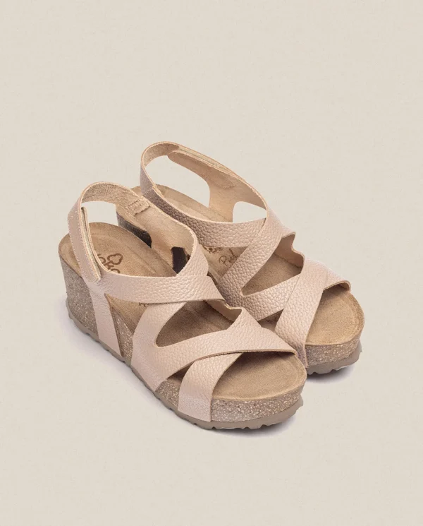 Yokono Sandalia Cuña Bari 303 Beige | Mujer Sandalias De Cuña