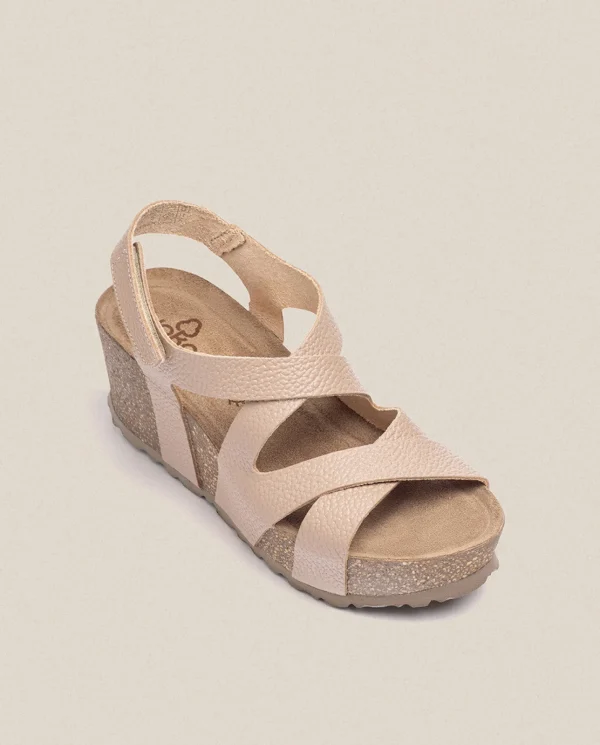 Yokono Sandalia Cuña Bari 303 Beige | Mujer Sandalias De Cuña