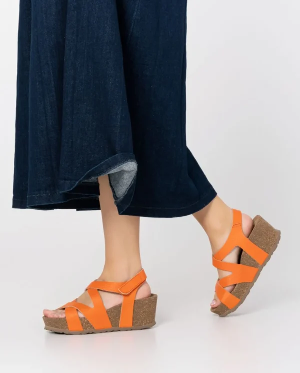 Yokono Sandalia Cuña Bari 303 Naranja | Mujer Sandalias De Cuña