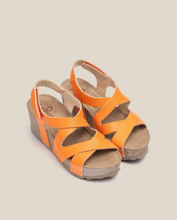 Yokono Sandalia Cuña Bari 303 Naranja | Mujer Sandalias De Cuña