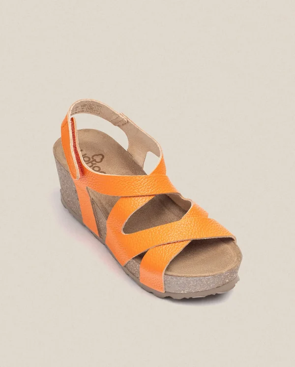 Yokono Sandalia Cuña Bari 303 Naranja | Mujer Sandalias De Cuña