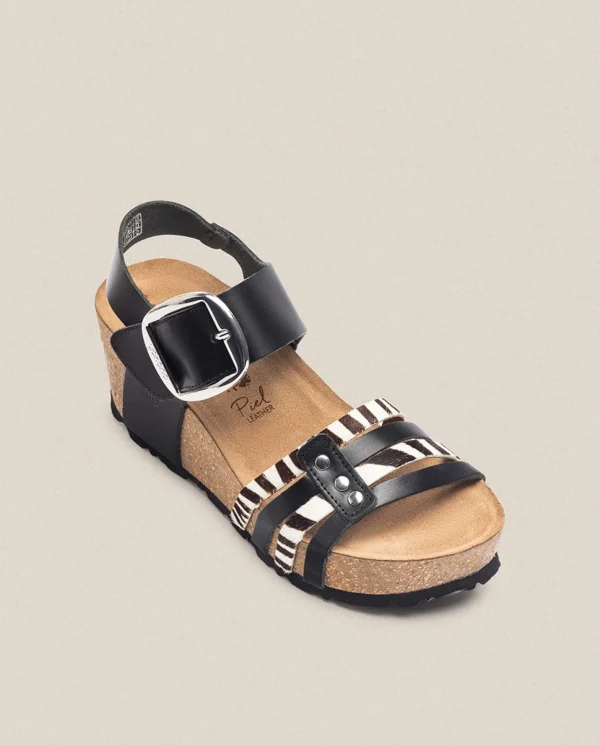 Yokono Sandalia Cuña Bari 304 Negro | Mujer Sandalias De Cuña