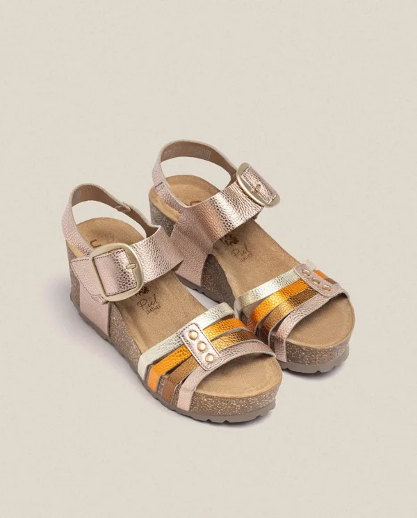 Yokono Sandalia Cuña Bari 304 Rosa | Mujer Sandalias De Cuña