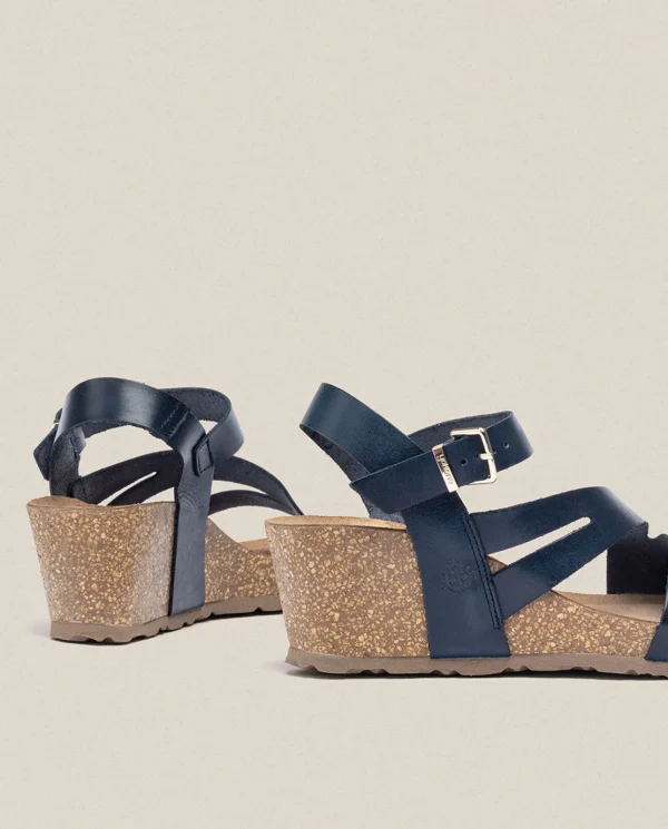 Yokono Sandalia Cuña Cadiz 302 Azul | Mujer Sandalias De Cuña