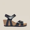 Yokono Sandalia Cuña Cadiz 303 Negro | Mujer Sandalias De Cuña