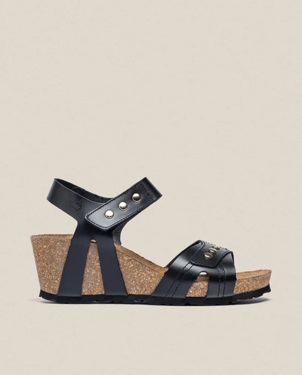 Yokono Sandalia Cuña Cadiz 303 Negro | Mujer Sandalias De Cuña