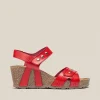 Yokono Sandalia Cuña Cadiz 303 Rojo | Mujer Sandalias De Cuña