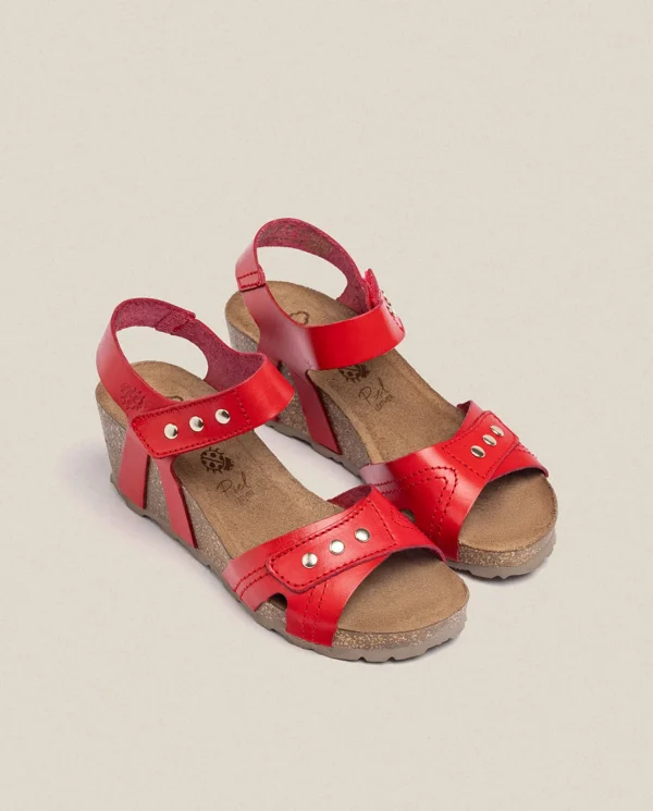 Yokono Sandalia Cuña Cadiz 303 Rojo | Mujer Sandalias De Cuña