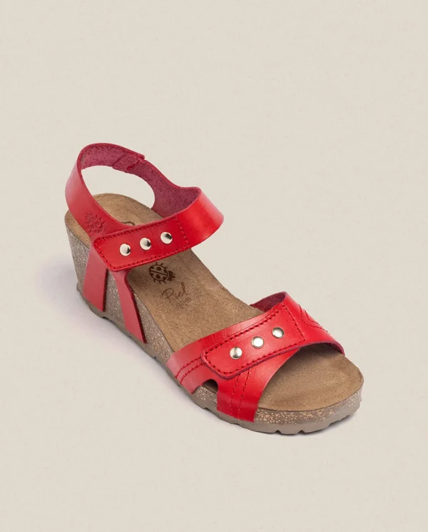 Yokono Sandalia Cuña Cadiz 303 Rojo | Mujer Sandalias De Cuña