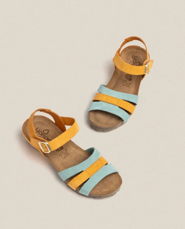 Yokono Sandalia De Cuña Monaco 048 Naranja | Mujer Sandalias De Cuña