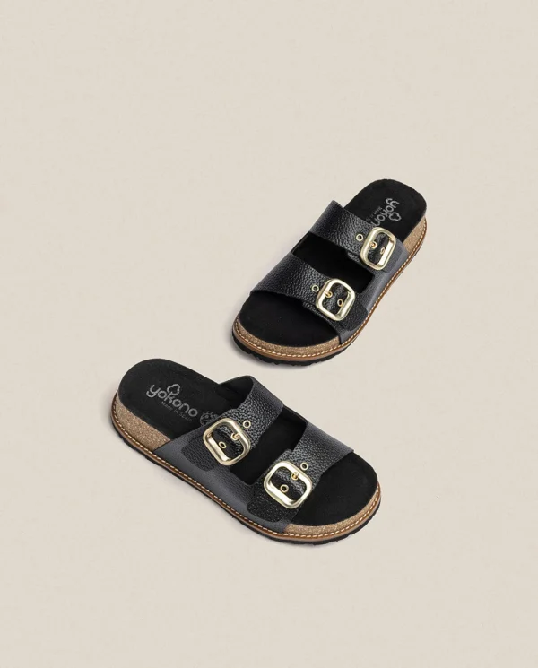 Yokono Sandalia De Plataforma Oca 013 Negro | Mujer Sandalias De Plataforma