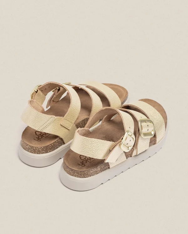 Yokono Sandalia De Plataforma Tunez 127 Dorado | Mujer Sandalias De Plataforma