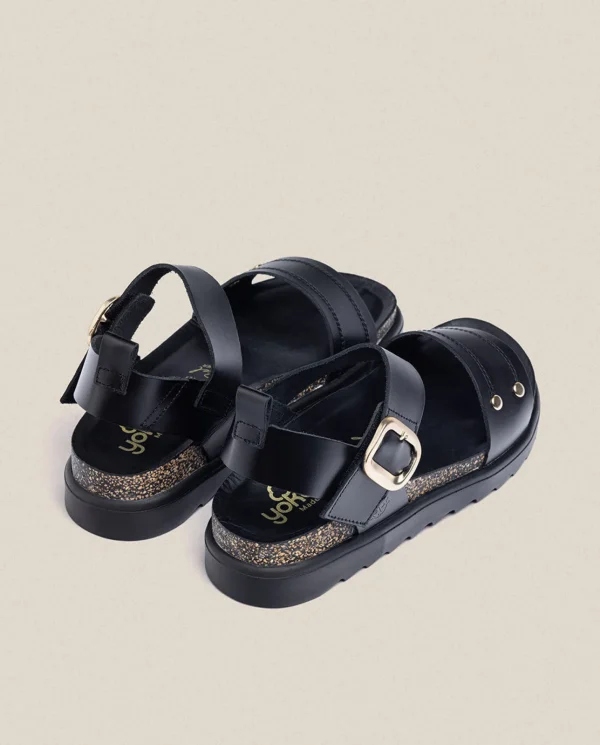 Yokono Sandalia De Plataforma Tunez 128 Negro | Mujer Sandalias De Plataforma