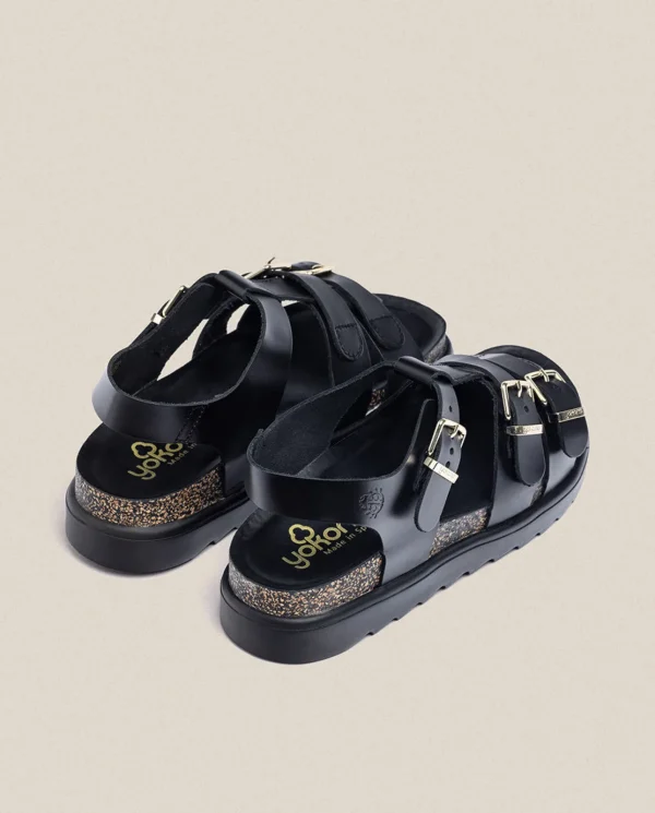 Yokono Sandalia De Plataforma Tunez 114 Negro | Mujer Sandalias De Plataforma