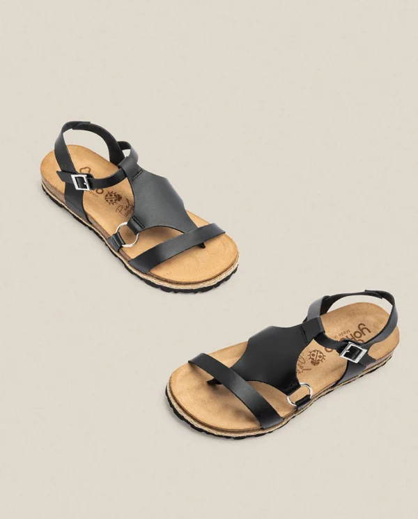 Yokono Sandalia Plana Chipre 021 Negro | Mujer Sandalias De Plataforma | Sandalias Planas