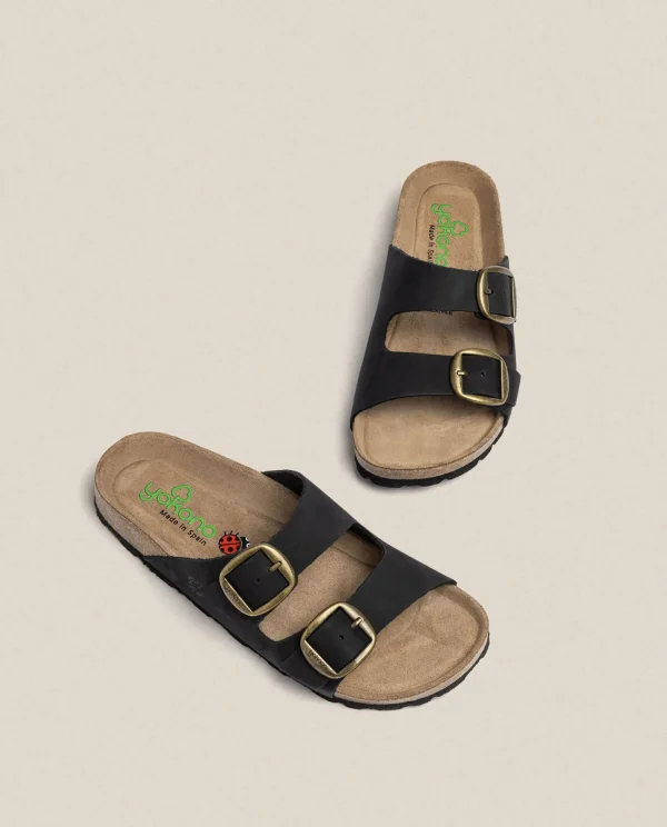 Yokono Sandalia Plana Granada 700 Negro | Mujer Sandalias Planas