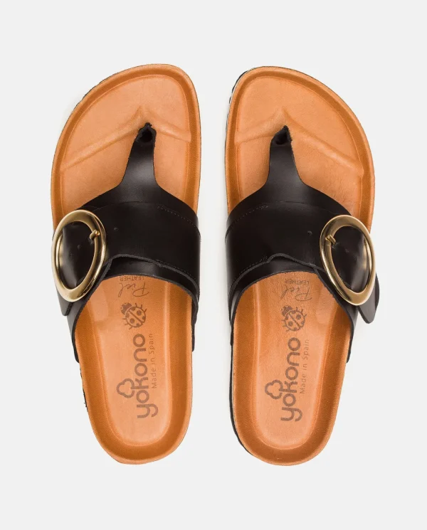 Yokono Sandalia Plana Granada 704 Negro | Mujer Sandalias Planas