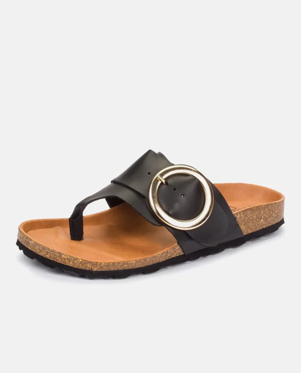 Yokono Sandalia Plana Granada 704 Negro | Mujer Sandalias Planas