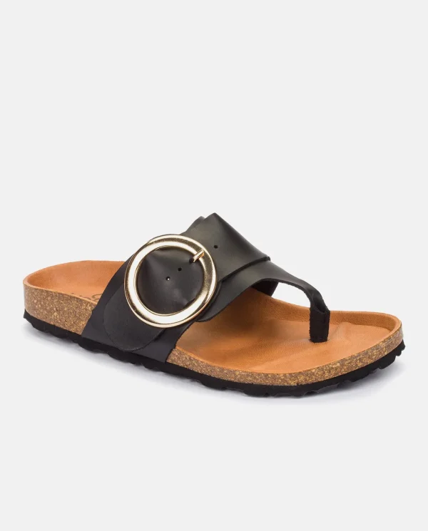 Yokono Sandalia Plana Granada 704 Negro | Mujer Sandalias Planas