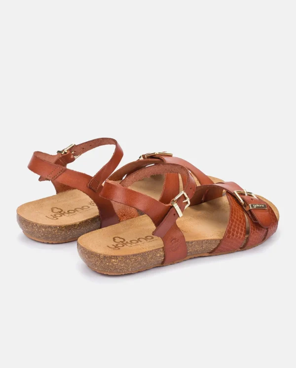 Yokono Sandalia Plana Ibiza 185 Marron | Mujer Sandalias Planas