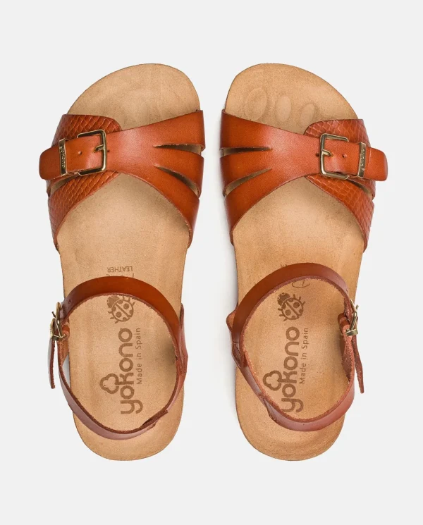 Yokono Sandalia Plana Ibiza 185 Marron | Mujer Sandalias Planas