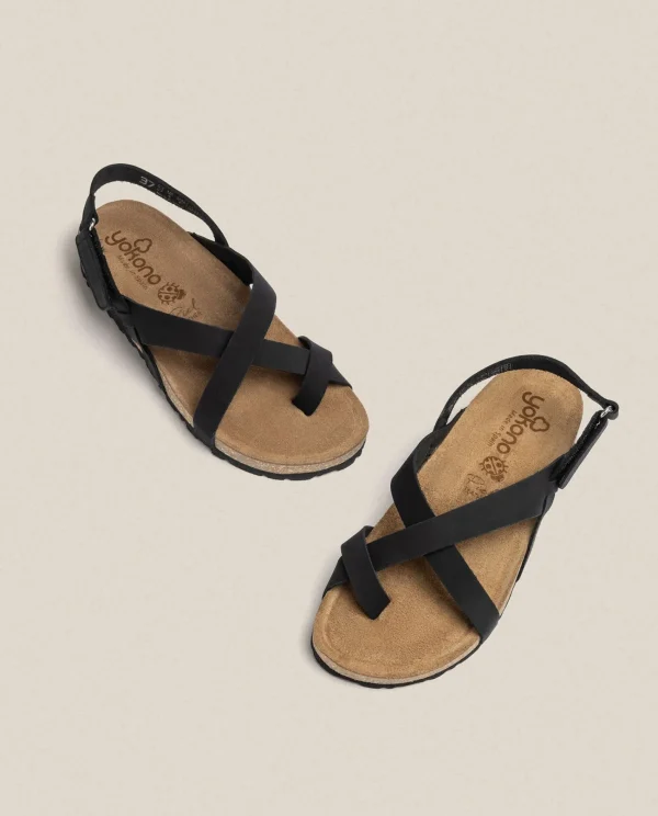 Yokono Sandalia Plana Jerba 718 Negro | Mujer Sandalias Planas