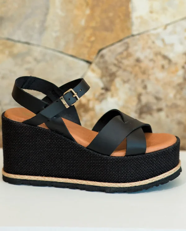 Yokono Sandalia Plana Lanzarote 003 Negro | Mujer Sandalias De Cuña
