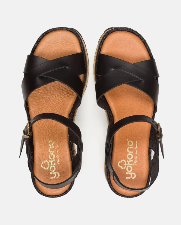 Yokono Sandalia Plana Lanzarote 003 Negro | Mujer Sandalias De Cuña